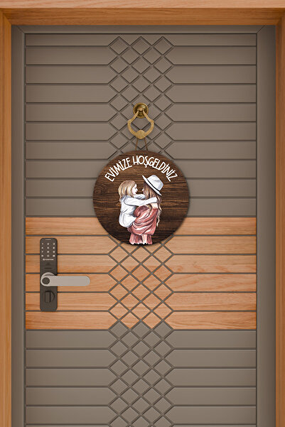 Dormot Сучасна дверна прикраса з дерева «Мама і донька» для зовнішніх дверей