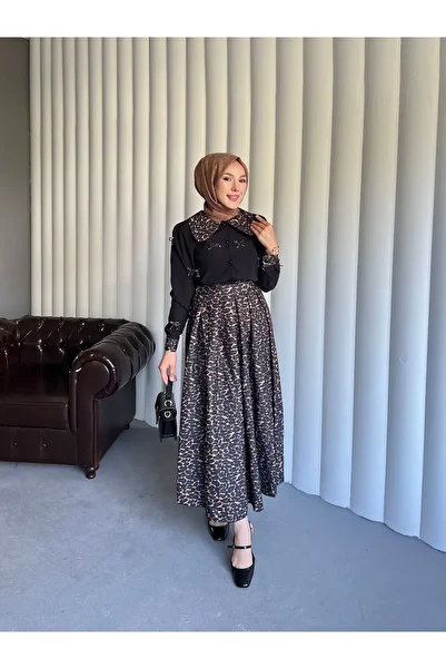 By Pommes Life Shirt Bow Detailed Skirt Suit