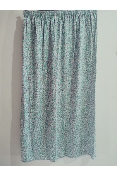 hoaryage Elastic Waist, Vivid Colorful Patterned Viscose Press Fabric Maxi Length Skirt, Prayer Skirt, Size 36-48