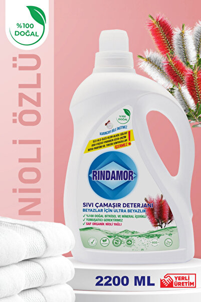 RINDAMOR % 100 DOĞAL BİTKİSEL BEYAZLAR SIVI ÇAMAŞIR DETERJANI ORGANİK NİOLİ YAĞLI-KENDİNDEN YUMUŞATICILI