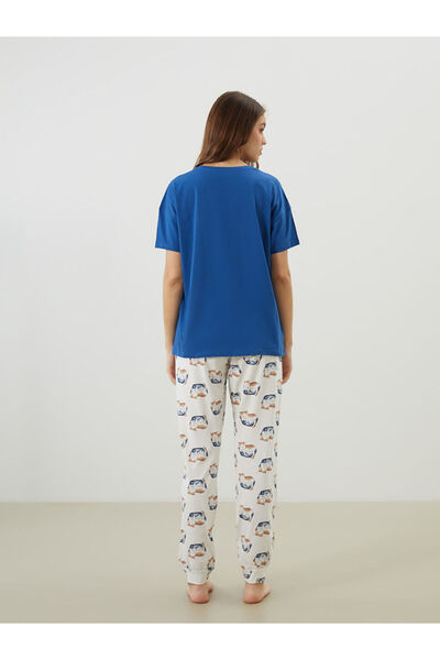 LC Waikiki Bisiklet Yaka Baskılı Kadın Pijama Takımı