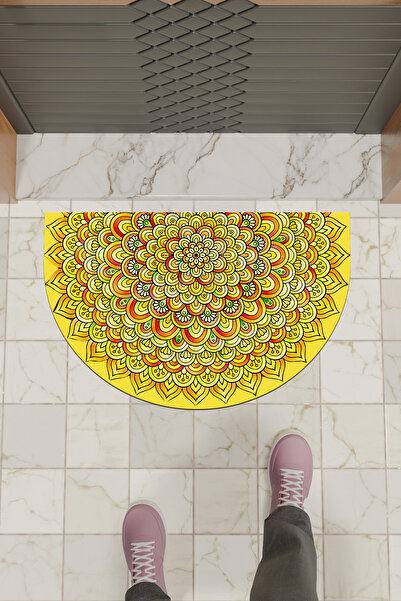 Dormot Mop digital modern Mop cu model mandala galben - Covoraș pentru ușă