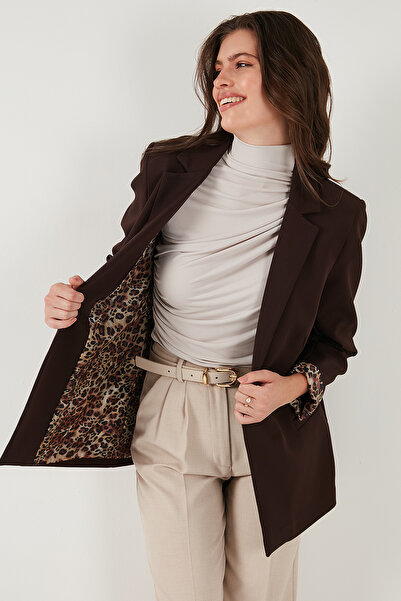 Lela Standart Fit Mono Yaka Desenli Astar Detaylı Blazer Ceket CEKET 6524003