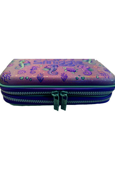 SMIGGLE Original Epic Adventures Seahorse Embossed Double Deck Pencil Case