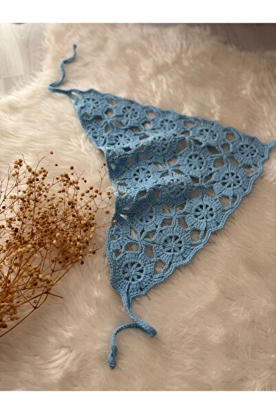 symaslandesign Knitted Bandana, Hand-Knitted Summer Triangular Bandana