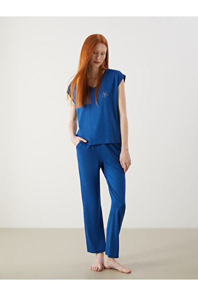 LC Waikiki V Neck Modal Blend Women's Pajama Set