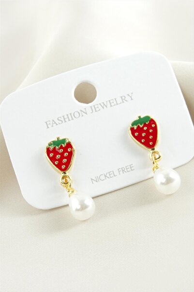 SiHako MTXDPN أقراط لؤلؤية من الفراولة (135931)-أصفر