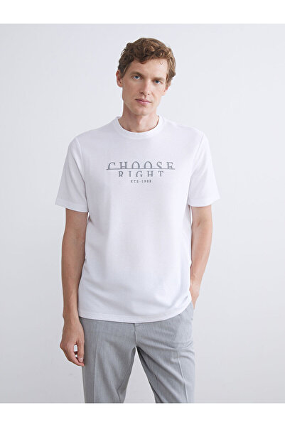 LC Waikiki RMZ GİYİM FARKIYA تي شيرت رجالي مطبوع بياقة روبا