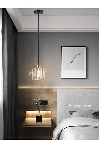 best power Modern Pendant Lamp Glass 2241-1 with Metal Frame – E27 Base – Adjustable Height up to 80cm