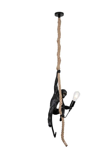 best power Rustic Rope Monkey Shape Chandelier – Model 9011 | E27 Bulbs | 180cm Cord (Bulbs Not Included)