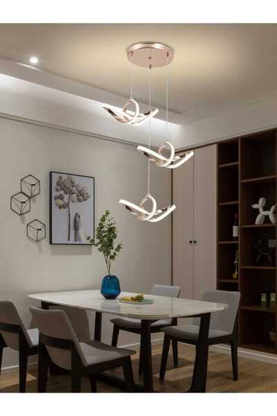 best power Modern LED Chandelier 6546-3 with 3 Pendants – 3 Lighting Modes, 60W – 90CM Adjustable Cord