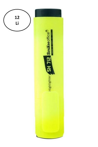 No8 Home Scrikss Highlighter (Marking Pen) Cut Tip Yellow (Pack of 12)
