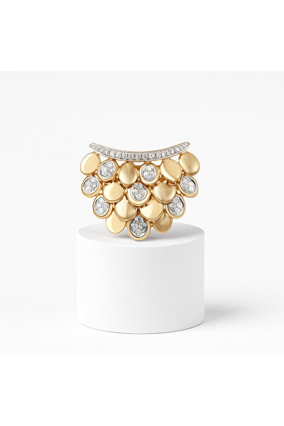 ZENA ACCESSORİES Özel Seri Blossom Petalia Çelik Gold Küpe