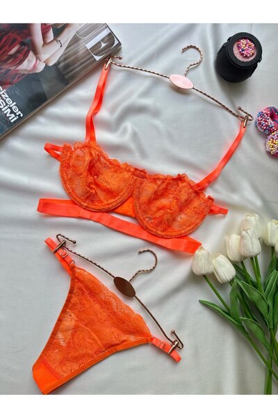 SİLVER MİRROR Women's Underwear Bra Set with Underwire Lace