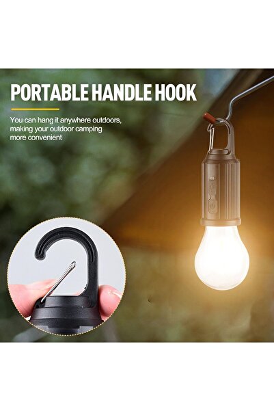 erorex LED Camping Lantern Portable Solar Light Bulb 3 Lighting Modes Battery Powered Emergency Lantern