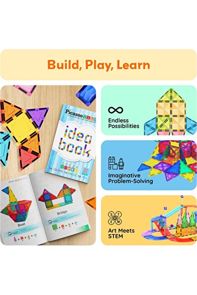erorex Steam Idea Book 230 Pages Magnet Tiles Building Block Creation Ideas Installation Instruction Toy