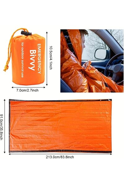 erorex Emergency Sleeping Bag Rescue Warm Sleeping Bag Polyester Film Emergency Blanket Tear Resistant