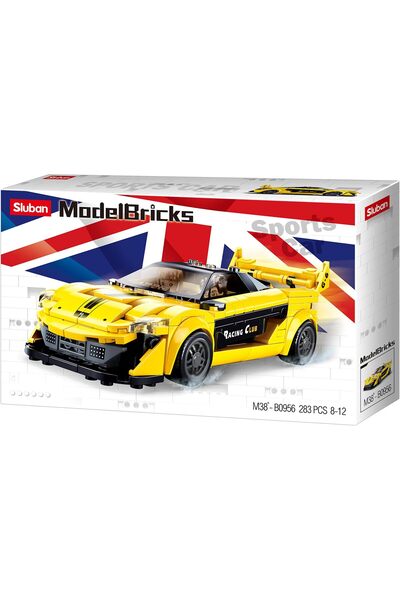 erorex Model Bricks Series English Super Car Building Set 283 Pieces Minifigures Ages 8+ Years Old Yellow
