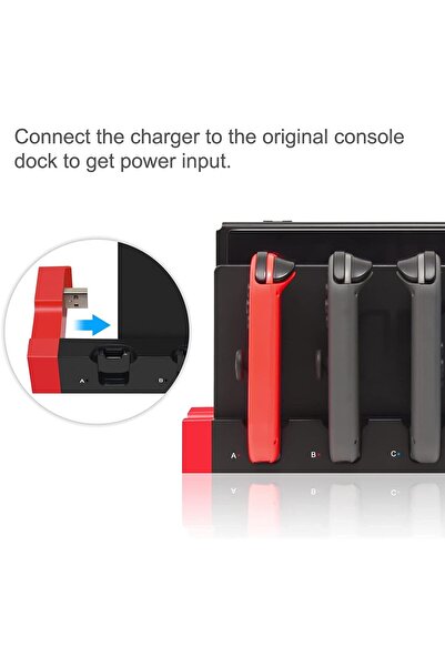 erorex Compatible Nintendo Switch Joycon Charging Dock Support 1 4Pcs Joy Con Charger Stand Station