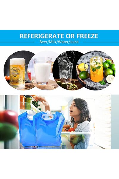 erorex Folding Water Bag Collapsible Drinking Car Water Carrier Container 2Pack 5L+10L Bpa Free Portable
