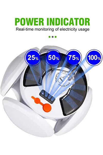 erorex Solar Camping Lantern Portable Solar Tent Light Hanging Hook Rechargeable USB Folding LED Lantern