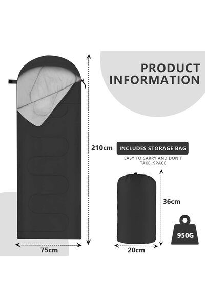 erorex Sleeping Bag Outdoor Camping Sleeping Bag Adults Kids Lightweight 180Cm Length Envelope Hooded