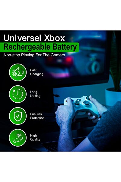 erorex Rechargeable High Capacity Battery Pack Xbox Controller 2X 4800Mwh Batteries Pack Usb C Charging