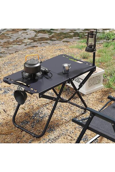 erorex حامل مصباح طاولة تخييم قابل للطي - حقيبة حمل محمولة لطاولة النزهة الخارجية مصنوعة من الفولاذ الكربوني المتين