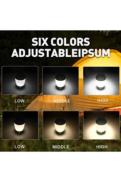 erorex LED Camping Light 6 Modes Work Dimmable Light Portable Rechargeable USB Camping Lantern Outdoor