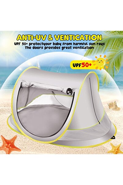 erorex Beach Tent Pop Up Beach Tent Baby Uv Protection Upf 50+ Pop Up Sun Shade Toddler Beach Automatic