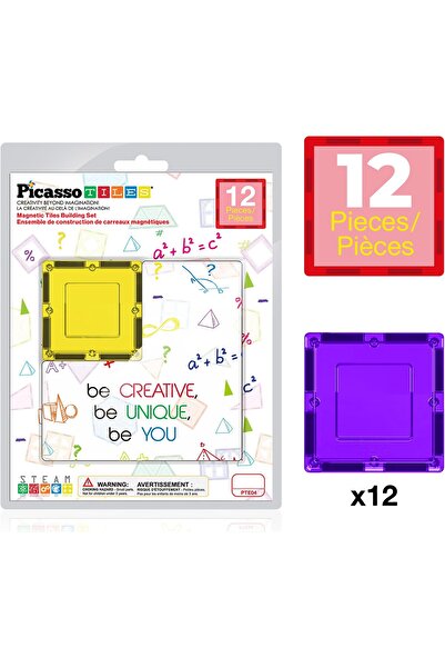 erorex 12Pc Magnetic Building Block Set Magnet Tiles Construction Toy Stem Learning Kit Educational