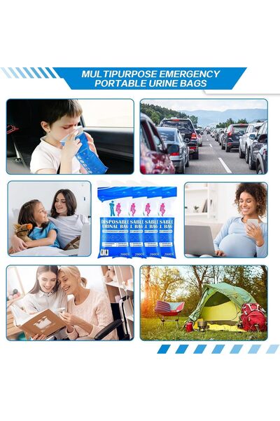 erorex Disposable Urinal Bags – 700Ml Portable Emergency Pee Bags Travel Camping Hiking Traffic Jams –