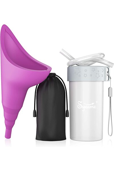 erorex Female Urination Device Portable Reusable Urinal Funnel Extension Tube Small Folding Storage
