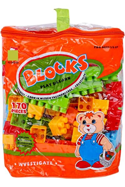 erorex مجموعة مكعبات بناء متينة وملونة مكونة من 170 قطعة مع حقائب حمل للأطفال من سن 3 سنوات فما فوق