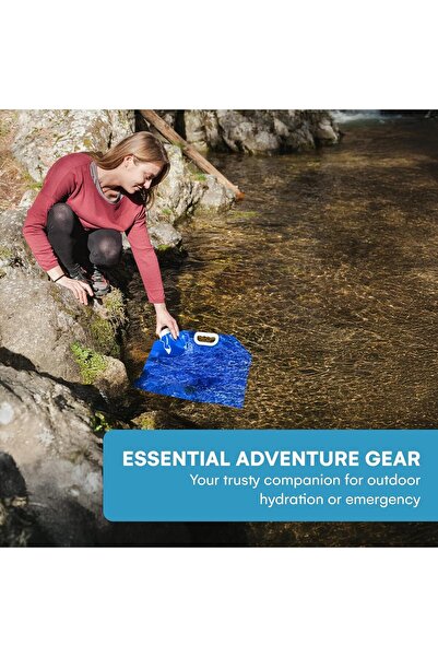 erorex 2pcs10L Foldable Emergency Water Bottle Container Bag Frozen BPA Free Plastic Water Bag Outdoor