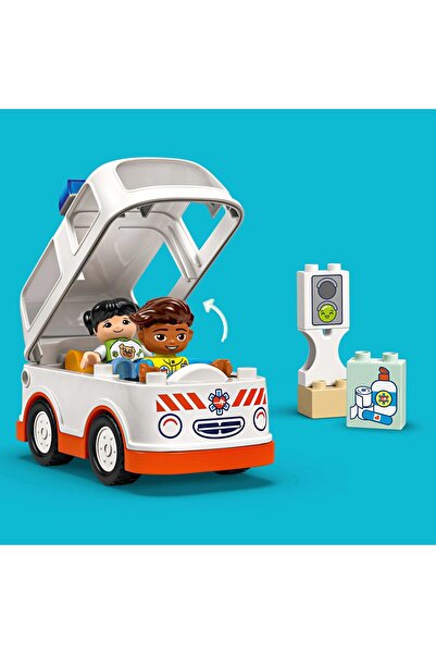erorex Duplo Ambulance & Driver Set Educational Montessori Toy 2 Plus Year Old Toddlers Boys & Girls Great