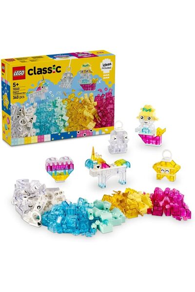 erorex Classic Magical Transparent Box Colorful Building Bricks & Keyring Clips Set Create Tiny Toy