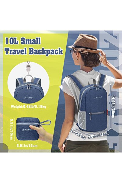 erorex Small Foldable Backpack Lightweight Packable 10 L Hiking Daypack Water Resistant Travel Bag Nylon