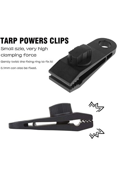 erorex 20 Pcs Heavy Duty Tarp Camping Tent Clips Lock Grip Clamps Awnings & Outdoor Use Withstand 60Mph