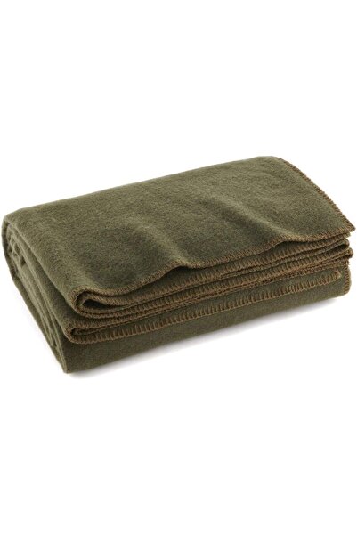 erorex Olive Drab Green Warm Fire Retardant Blanket 66" X 90" (80% Wool) Us Military Style