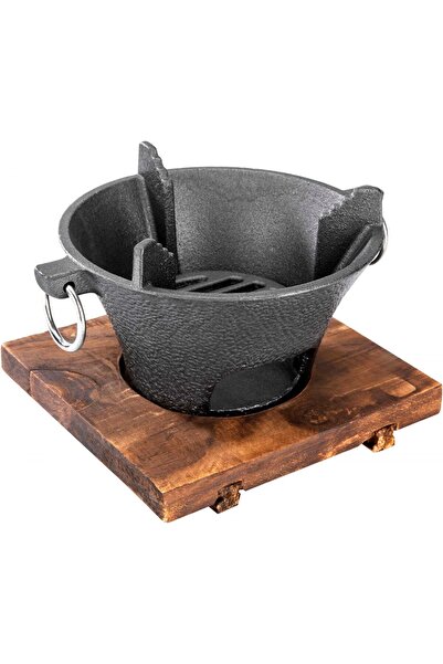 erorex Cast Iron Coal Stove Charcoal Burner Black Size19.5*13*9Cm