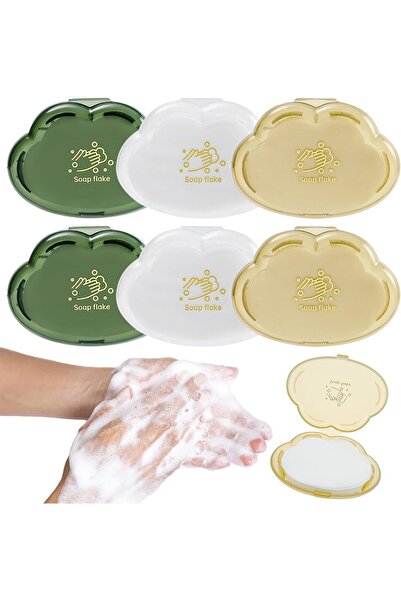 erorex 6 Pcs Boxes Portable Disposable Paper Soap Sheets 300 Pcs Travel Soap Sheets Hand Washing Paper