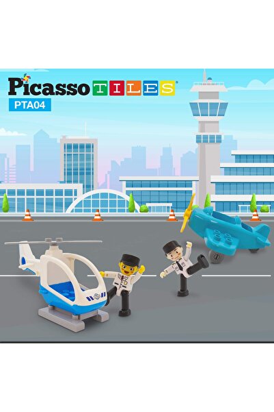 erorex Magnetic 4 Piece Aircraft Action Figures Magnet Airplane Helicopter Expansion Pack Toddler Toy Set