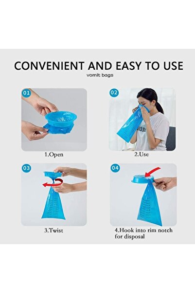 erorex Vomit Bags Disposable Barf Bags Morning Sickness Kids Pregnant Woman Car Motion Sickness 10 Pack