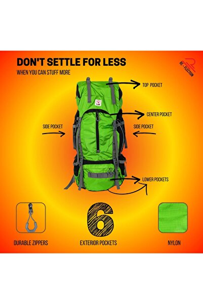 erorex 60 Liter Lightweight Mountaineering Bag Foldable Hiking Rucksack Breathable Outdoor Sport Trekking