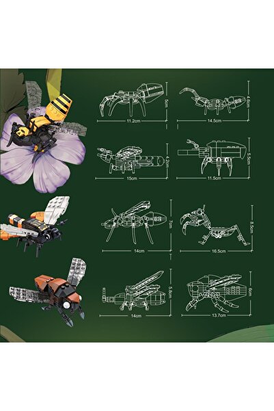 erorex 8 Bugs 8 1 Big Insect Lighting Building Bricks Set Some Insects Come Lights Holiday Gift Boys Girls