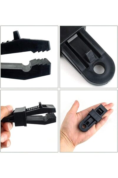 erorex 12 Black Waterproof Plastic Clips Heavy Duty Tent Clips Multi Purpose For Camping Awnings Caravans