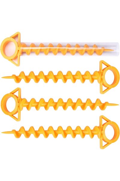 erorex 4 Pack Outdoor Tent Stakes Canopy Stakes Camping Stakes Beach Tent Stakes Heavy Duty Screw Shape