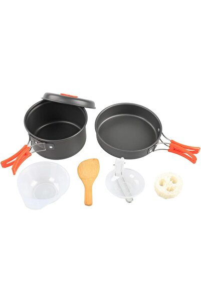 erorex Camping Cookware Mess Kit Backpacking Gear Set 7 Non Stick Cooking Equipment Lightweight Stackable