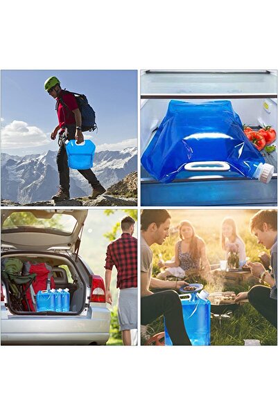 erorex 3 Pieces Foldable Water Container 10L Tight Lid Flexible Water Canister Portable Drinking Water Bag